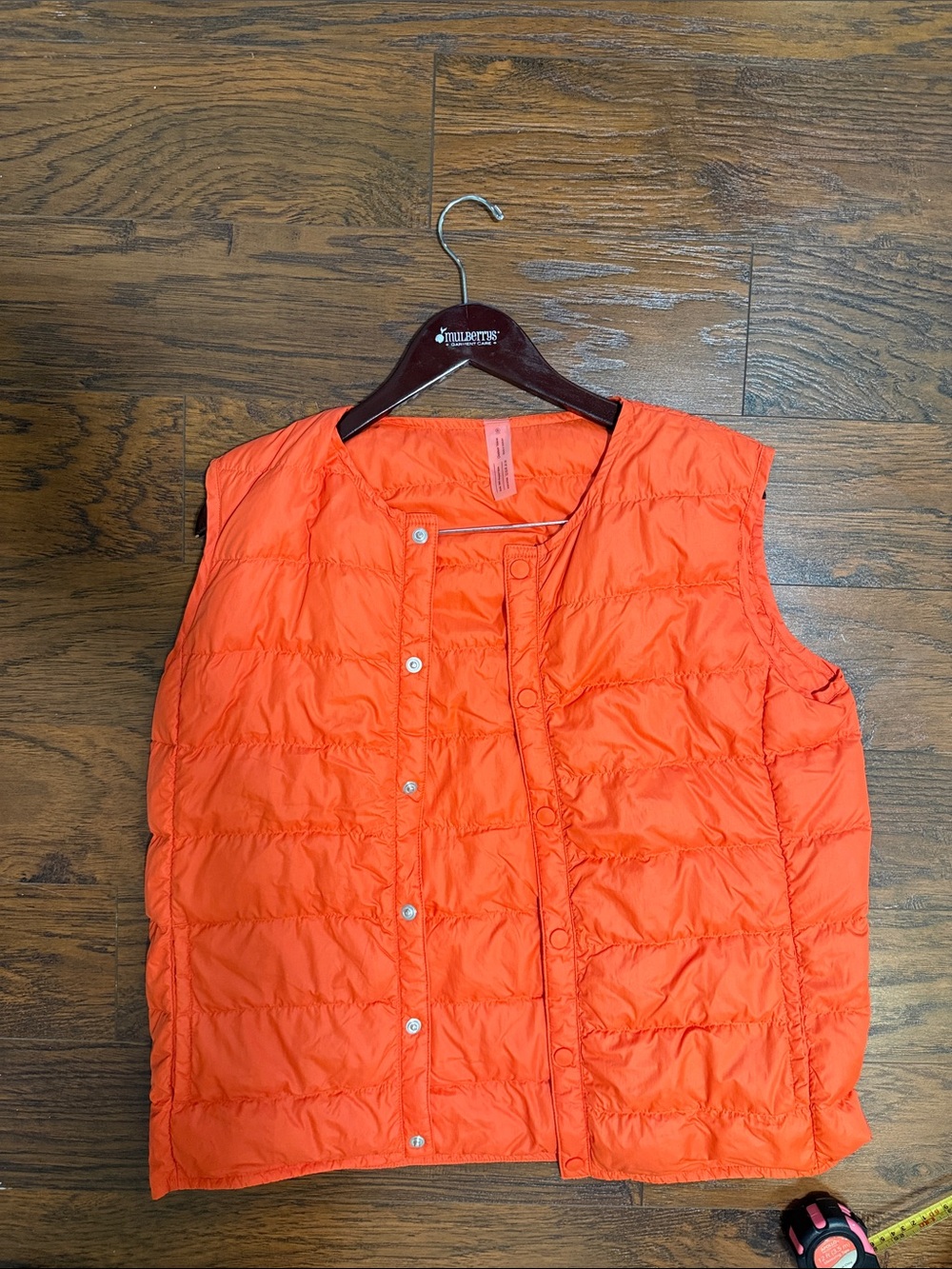 Outdoor Voices Orange Quilted Puffer Vest